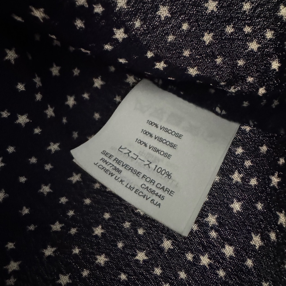 J. Crew Star Print Button Down Keyhole Sleeve Blouse - Picture 7 of 8